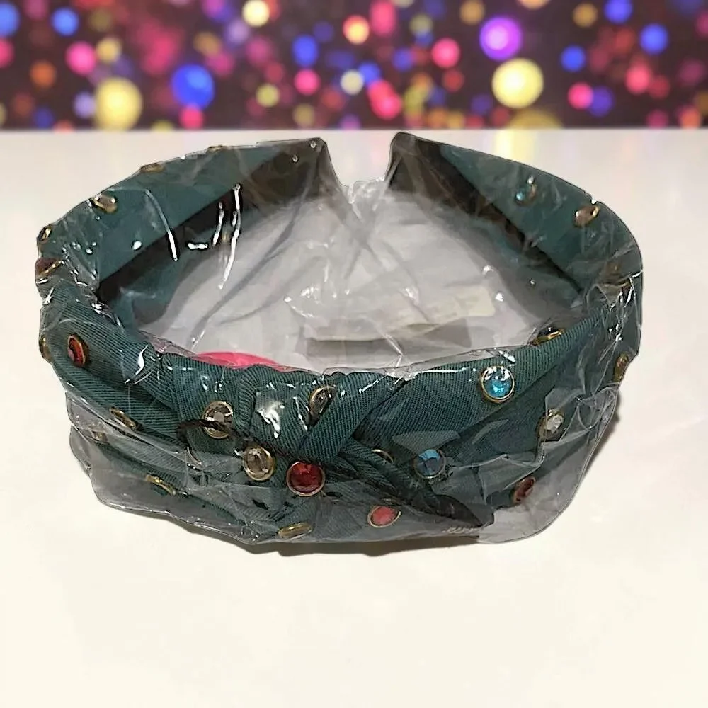 ZAXIE by Stefanie Taylor - Padded Jewel Headband - GREEN NWT MSRP $48